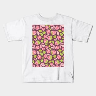 Raspberry Boom Seamless Surface Pattern Design Kids T-Shirt